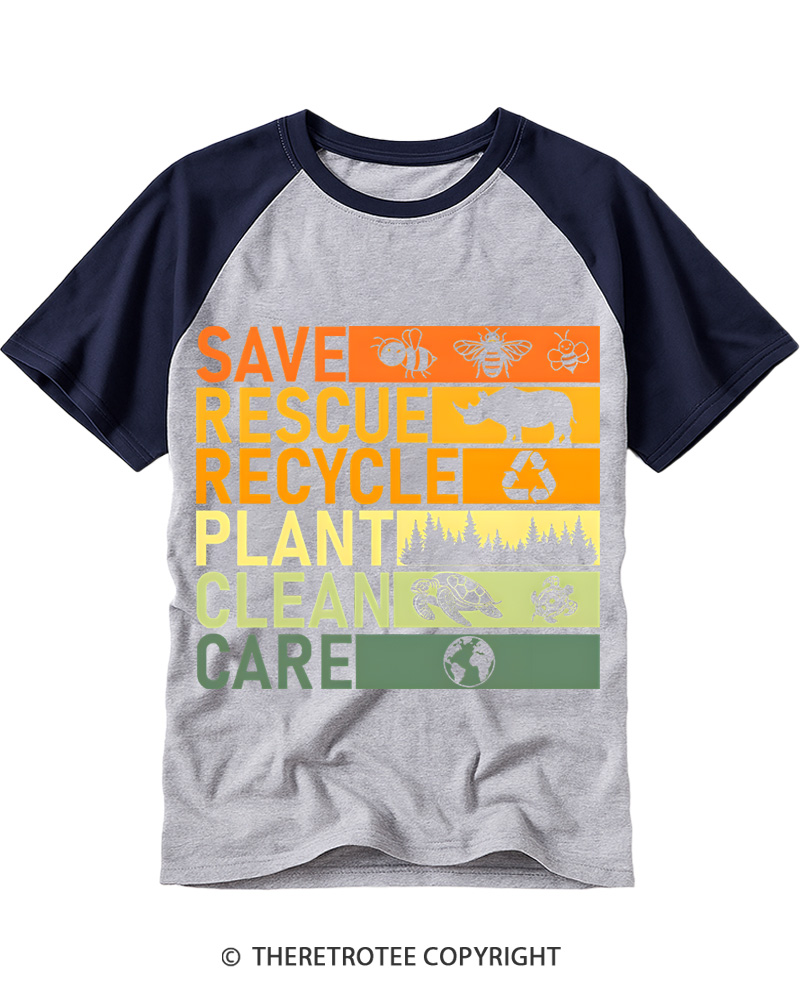 TheRetroTee Environmental Earth Day Activist 1970s Raglan Baseball T-Shirt
