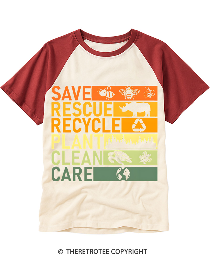 TheRetroTee Environmental Earth Day Activist 1970s Raglan Baseball T-Shirt