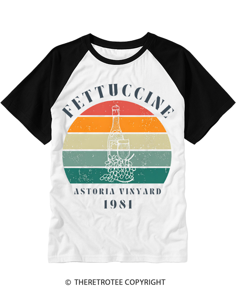 TheRetroTee Astoria Vineyard 1980s Raglan Baseball T-Shirt