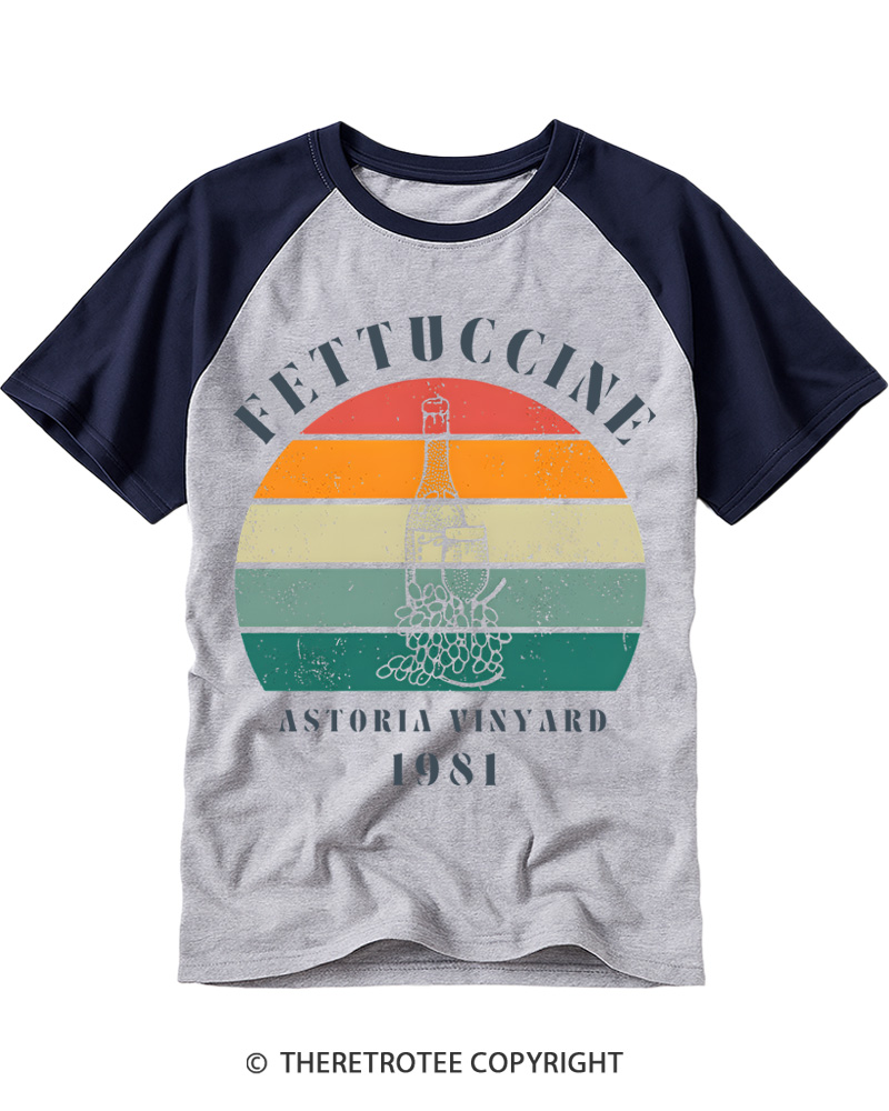 TheRetroTee Astoria Vineyard 1980s Raglan Baseball T-Shirt