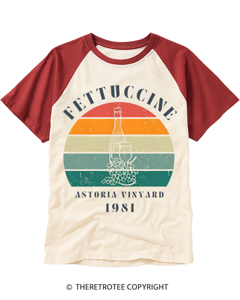 TheRetroTee Astoria Vineyard 1980s Raglan Baseball T-Shirt