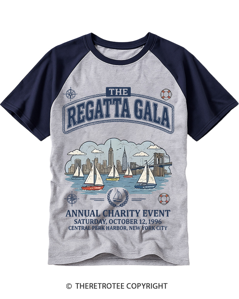TheRetroTee The Regatta Gala 1990s Raglan Baseball T-Shirt