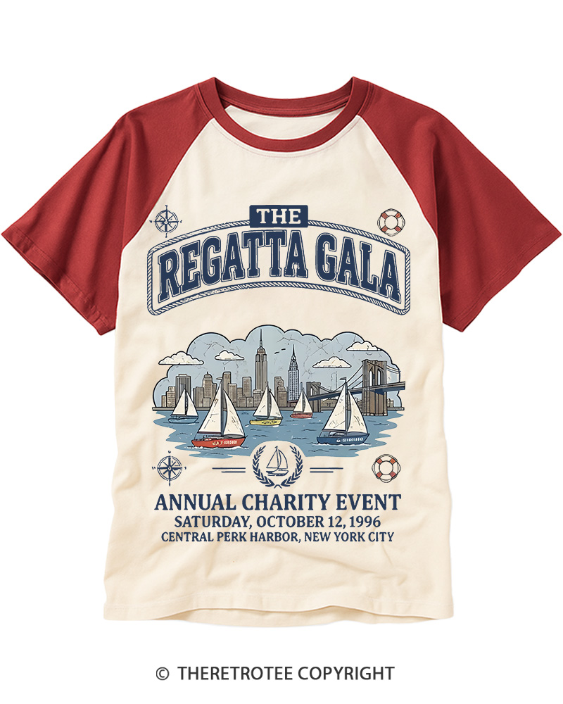 TheRetroTee The Regatta Gala 1990s Raglan Baseball T-Shirt