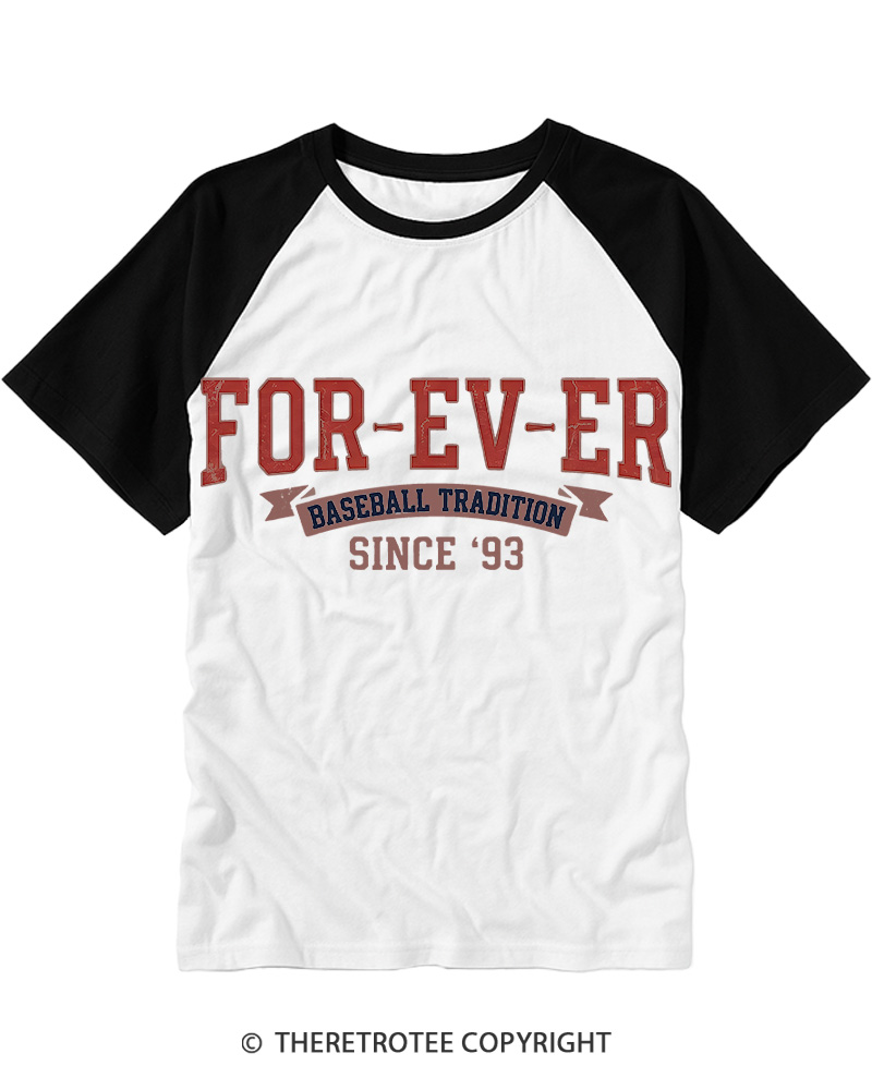 TheRetroTee 90s Baseball Raglan Baseball T-Shirt