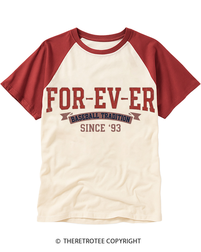 TheRetroTee 90s Baseball Raglan Baseball T-Shirt