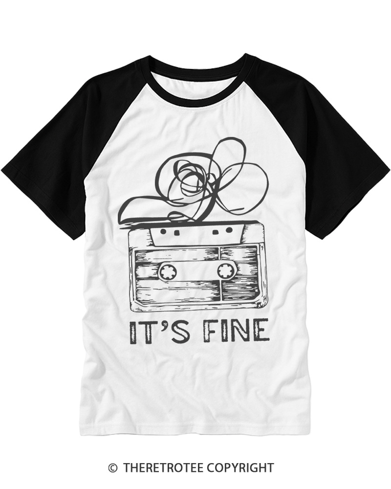 TheRetroTee It’s Fine 1980s Raglan Baseball T-Shirt