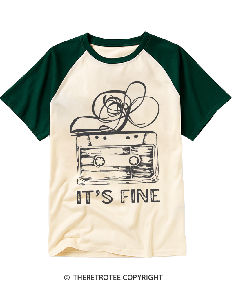 TheRetroTee It’s Fine 1980s Raglan Baseball T-Shirt