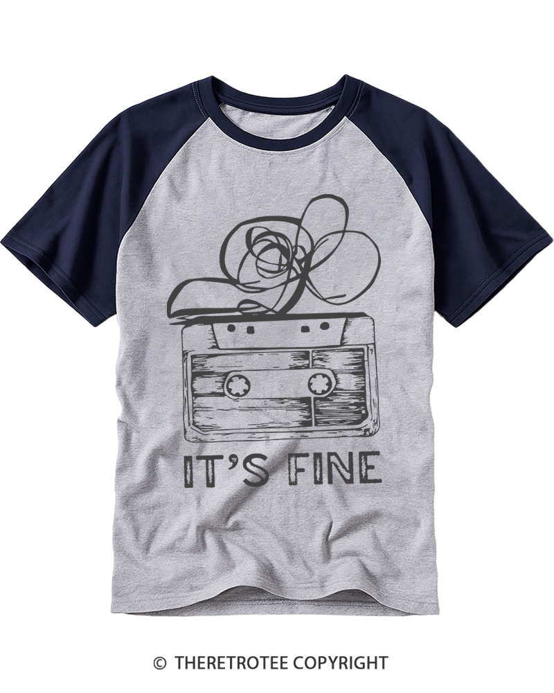 TheRetroTee It’s Fine 1980s Raglan Baseball T-Shirt