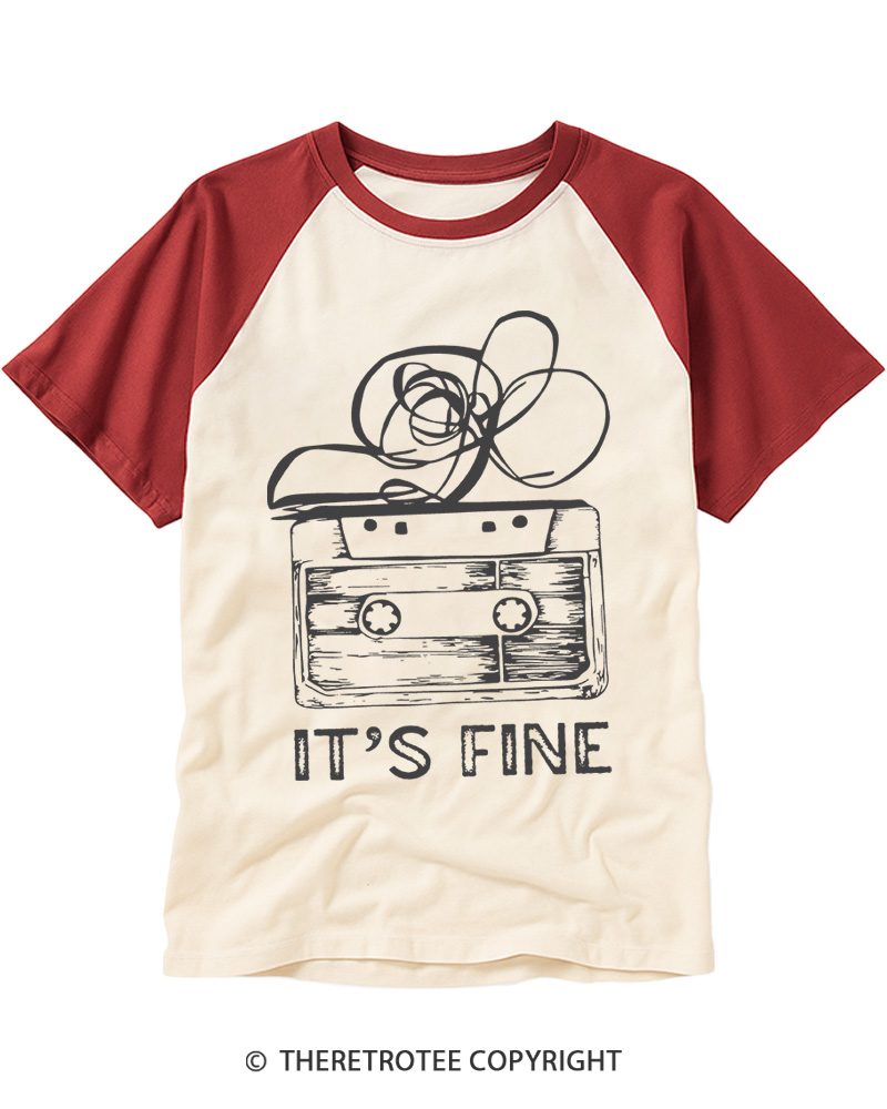 TheRetroTee It’s Fine 1980s Raglan Baseball T-Shirt