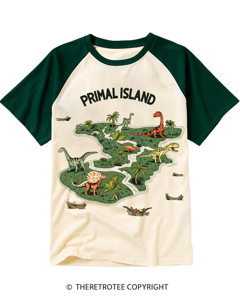 TheRetroTee Primal Island Expedition Raglan Baseball T-Shirt