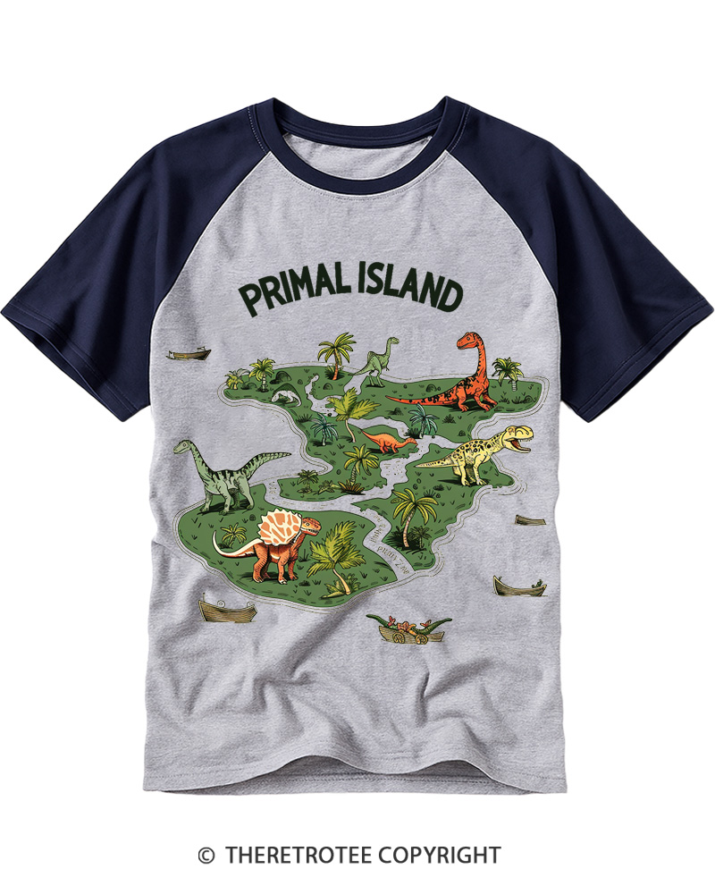 TheRetroTee Primal Island Expedition Raglan Baseball T-Shirt