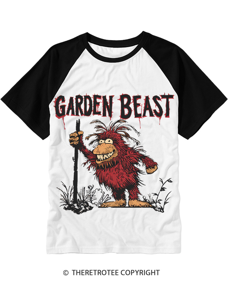 TheRetroTee Garden Beast Keeper Raglan Baseball T-Shirt