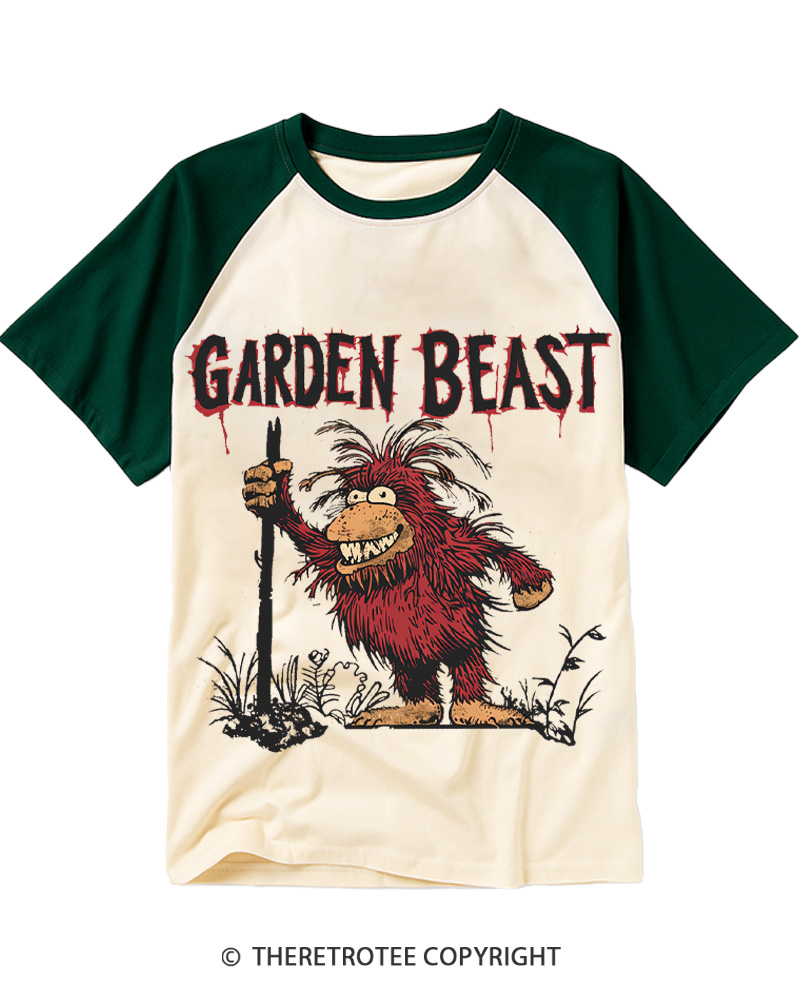 TheRetroTee Garden Beast Keeper Raglan Baseball T-Shirt