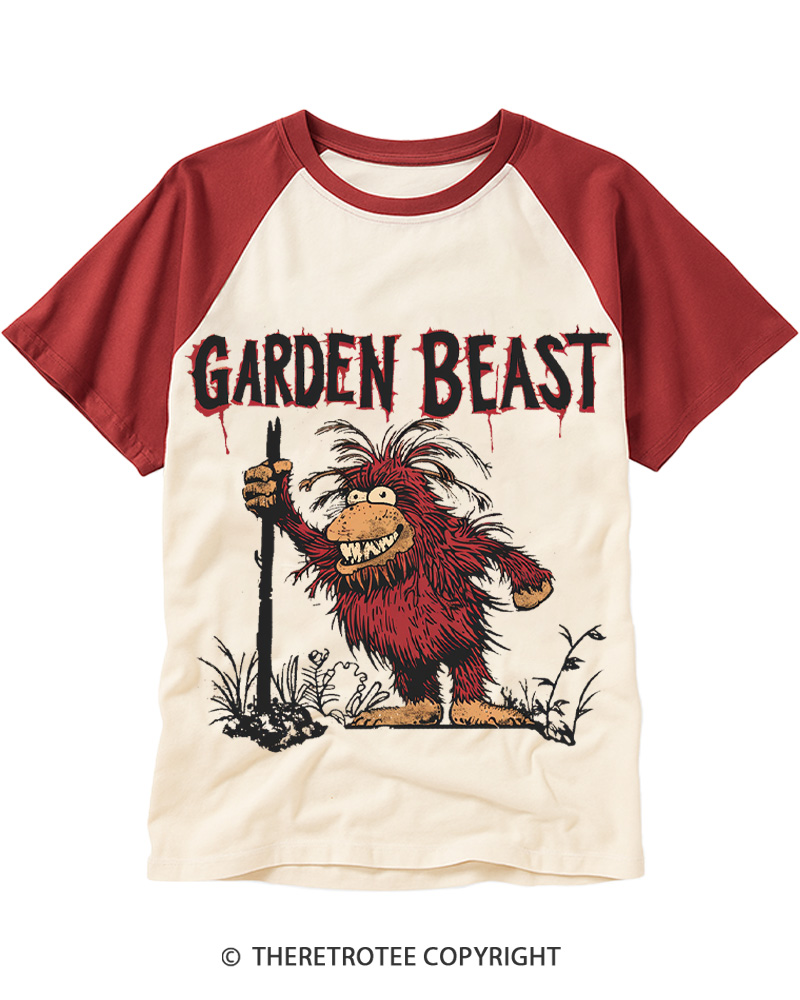TheRetroTee Garden Beast Keeper Raglan Baseball T-Shirt