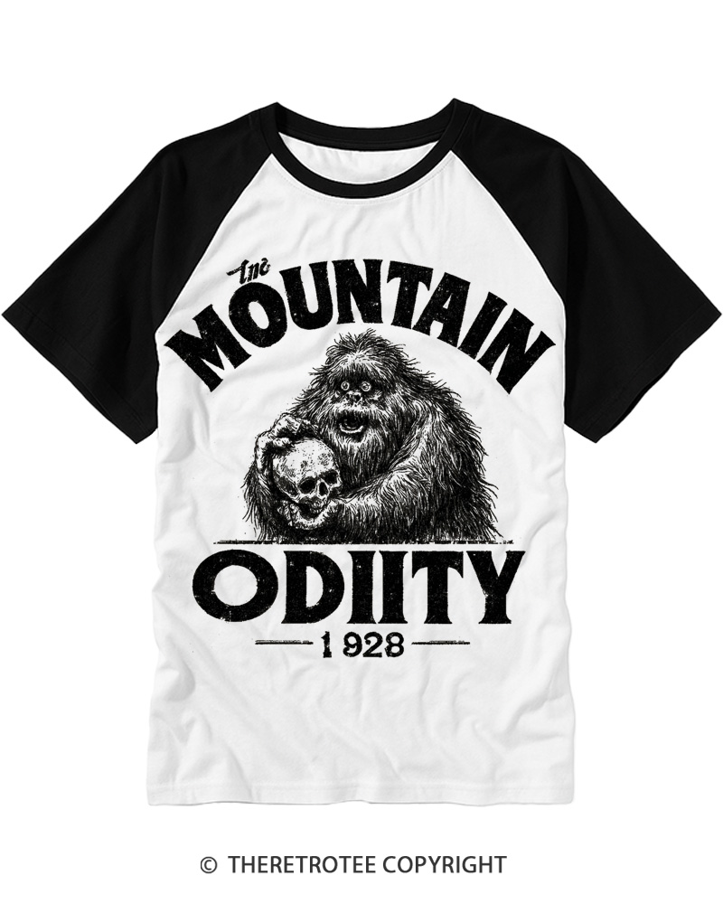TheRetroTee Mountain Oddity Legend Raglan Baseball T-Shirt