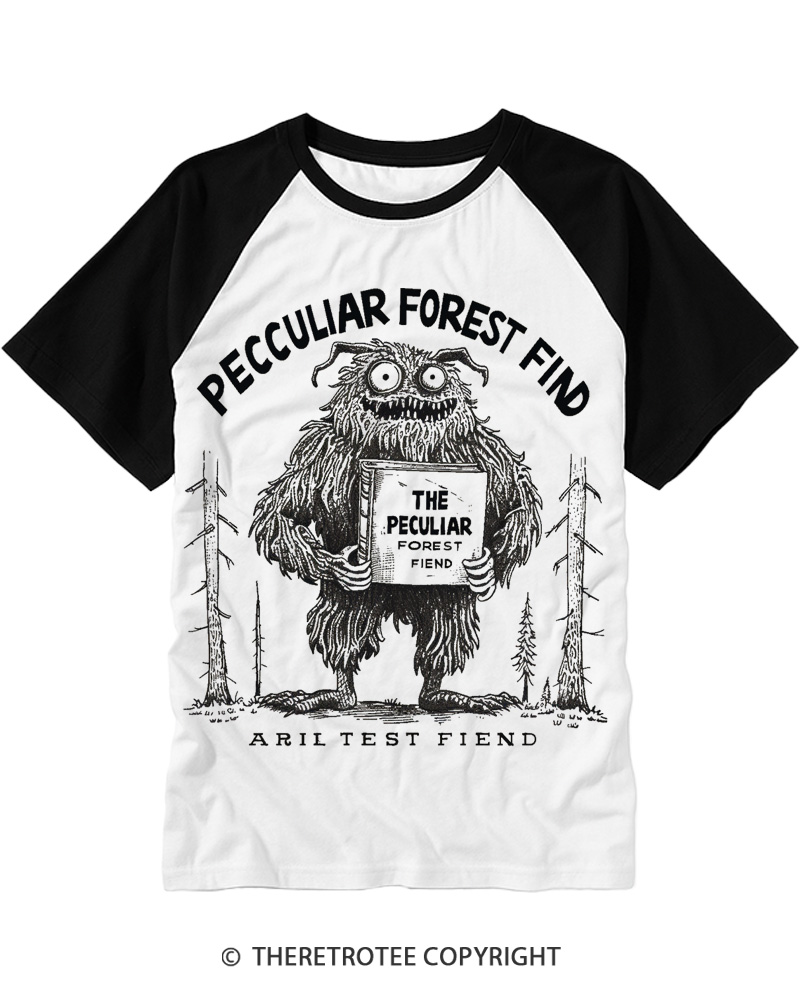 TheRetroTee Peculiar Forest Find 1970s Raglan Baseball T-Shirt