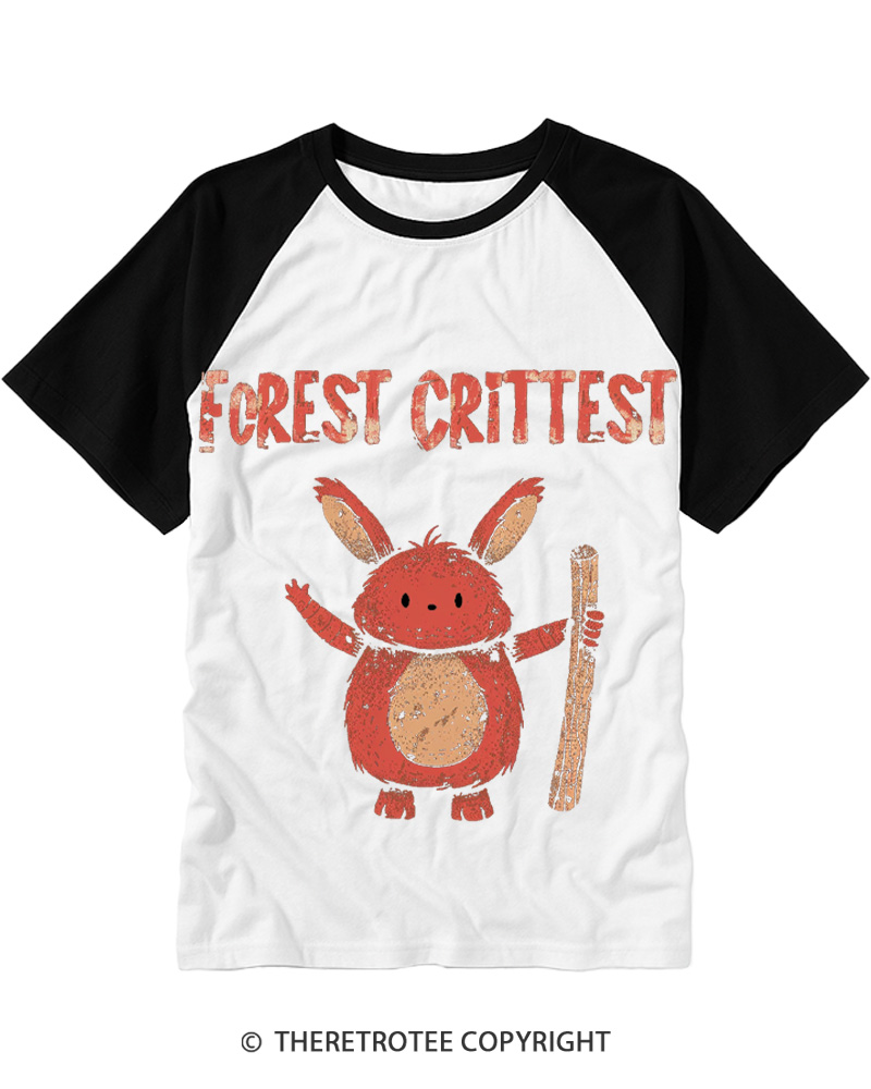 TheRetroTee Forest Critter Buddy 1970s Raglan Baseball T-Shirt