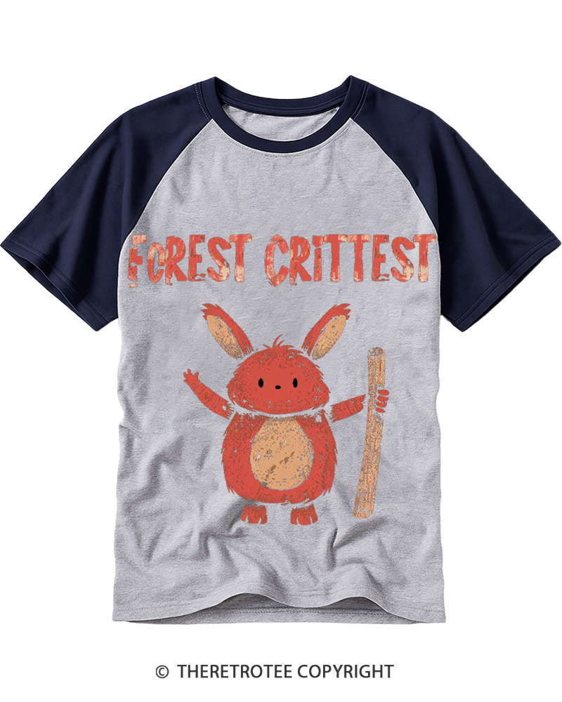 TheRetroTee Forest Critter Buddy 1970s Raglan Baseball T-Shirt