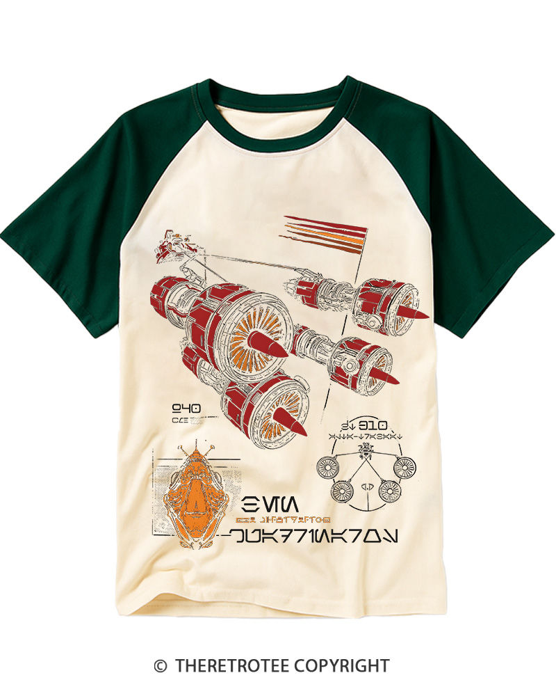 TheRetroTee  Podracer 1990s Raglan Baseball T-Shirt