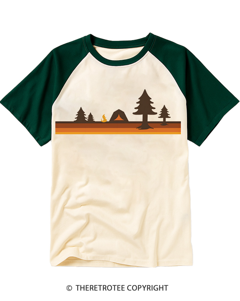 TheRetroTee Camper 1980s Raglan Baseball T-Shirt