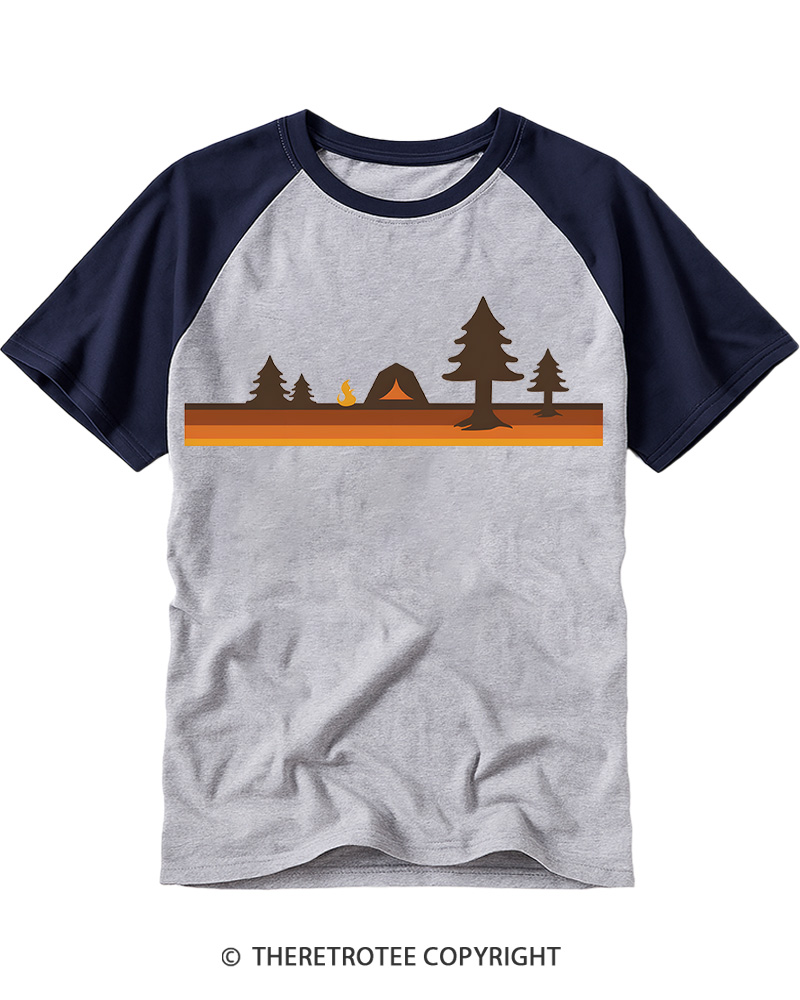 TheRetroTee Camper 1980s Raglan Baseball T-Shirt