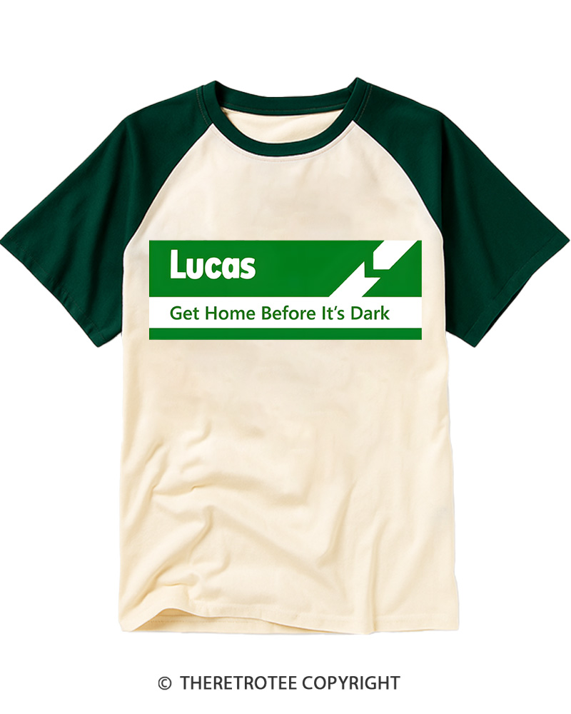 TheRetroTee Get Home Before It's Dark 1980s Raglan Baseball T-Shirt