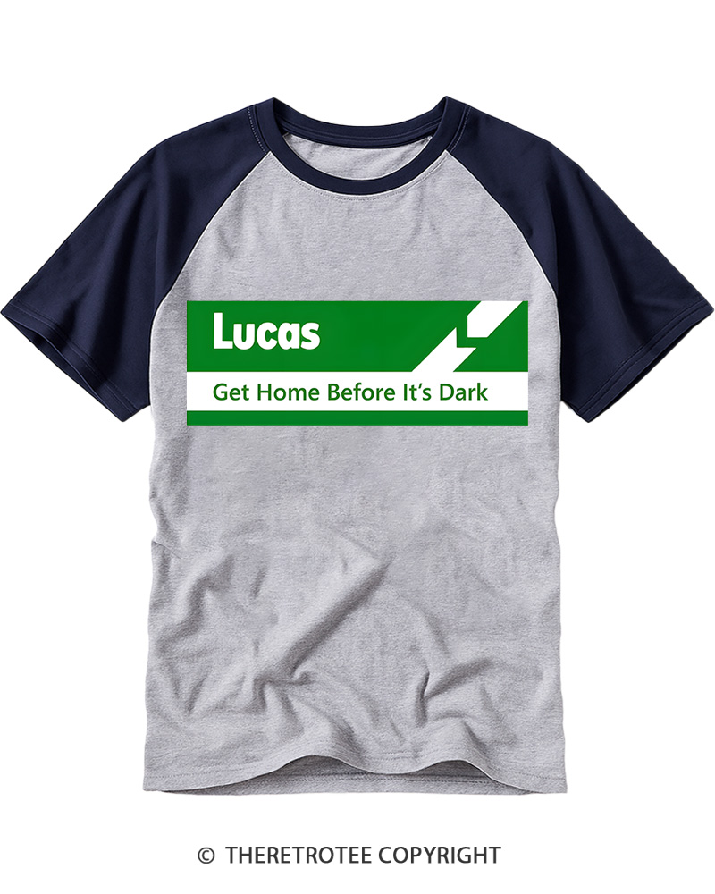 TheRetroTee Get Home Before It's Dark 1980s Raglan Baseball T-Shirt