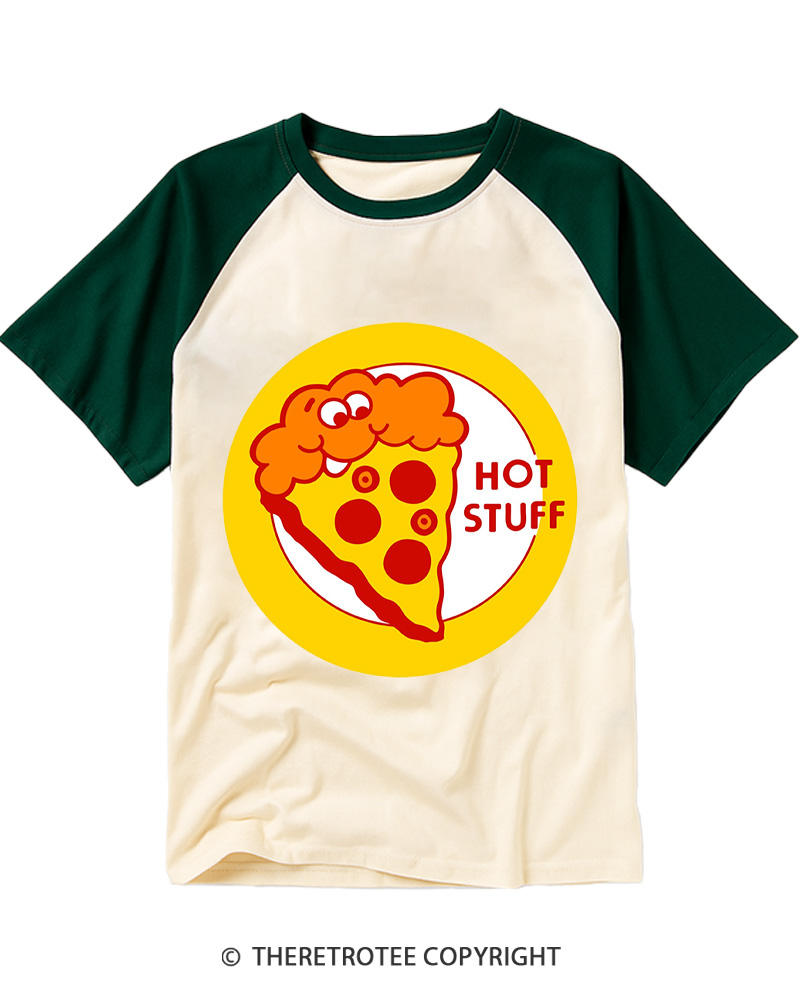 TheRetroTee Hot Stuff 1980s Raglan Baseball T-Shirt