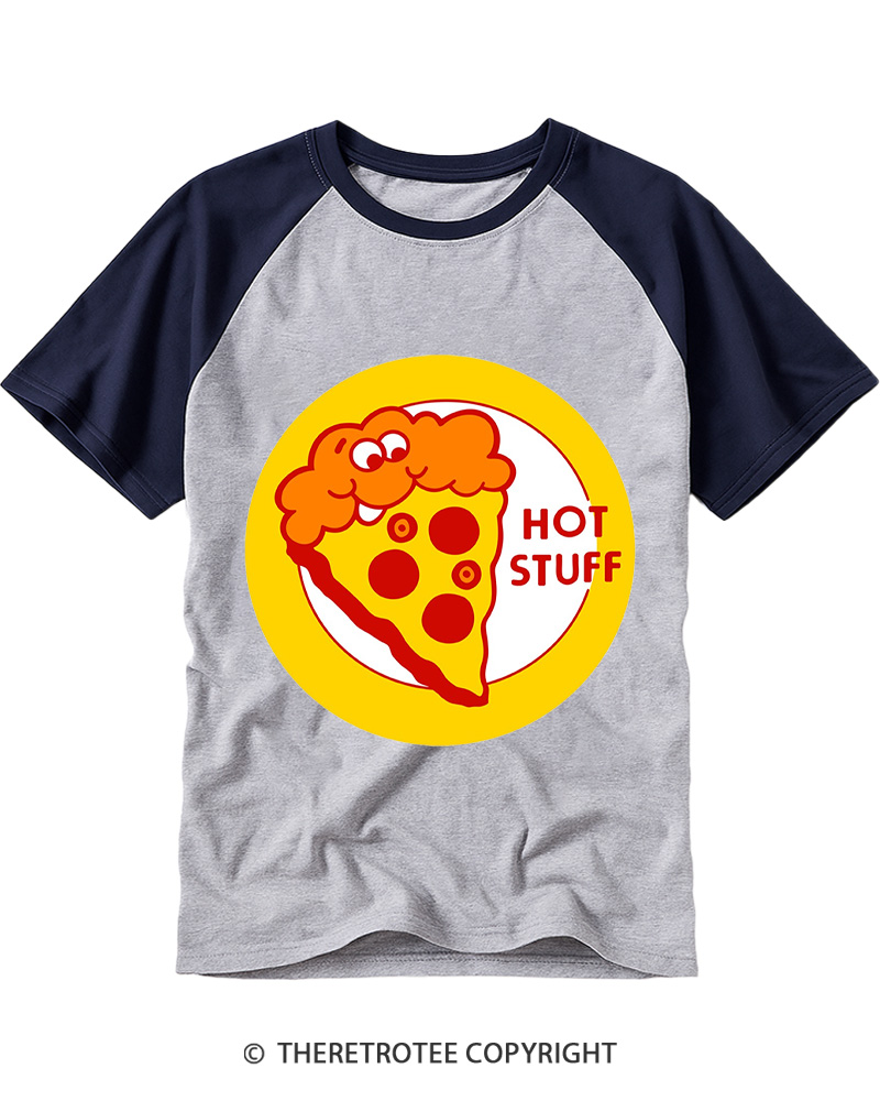 TheRetroTee Hot Stuff 1980s Raglan Baseball T-Shirt