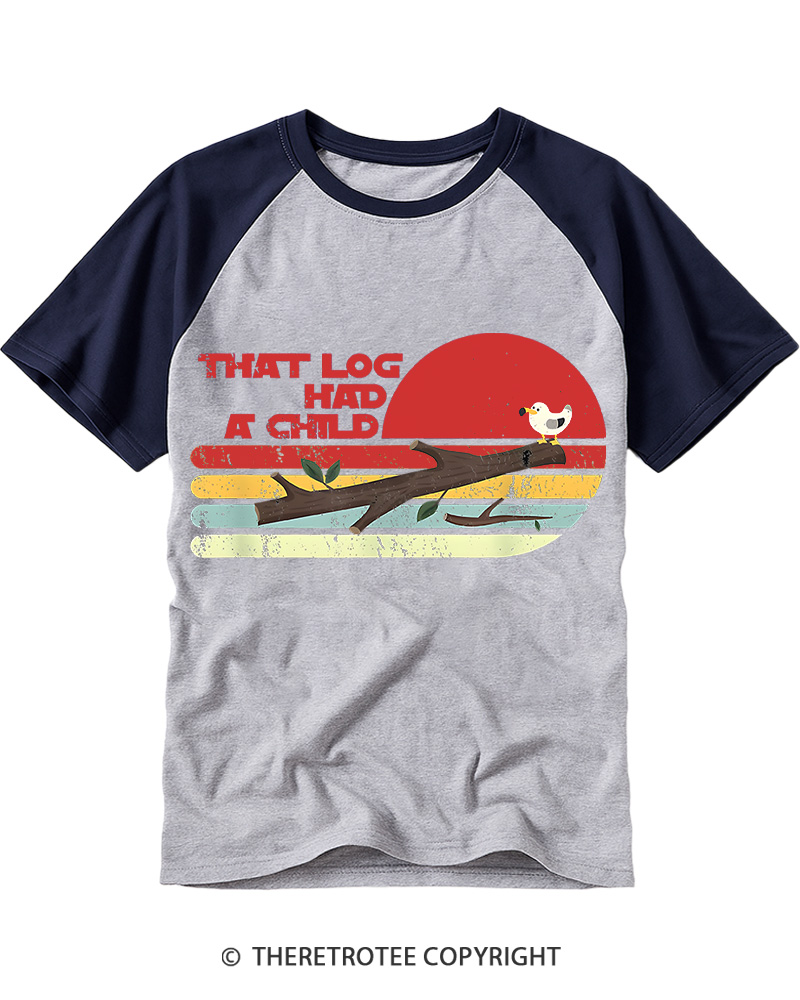 TheRetroTee Seagulls That Log Had A Child 1980s Raglan Baseball T-Shirt