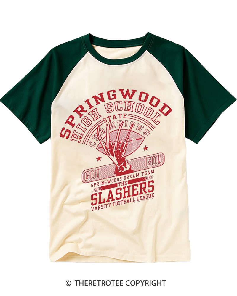 TheRetroTee The Slashers 1980s Raglan Baseball T-Shirt