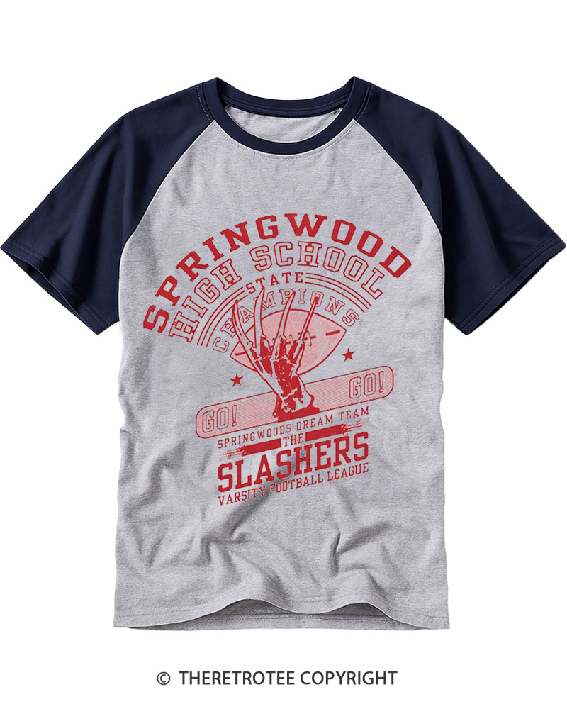 TheRetroTee The Slashers 1980s Raglan Baseball T-Shirt