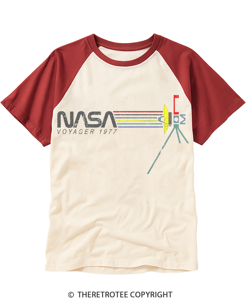 TheRetroTee Voyager '77 Raglan Baseball T-Shirt