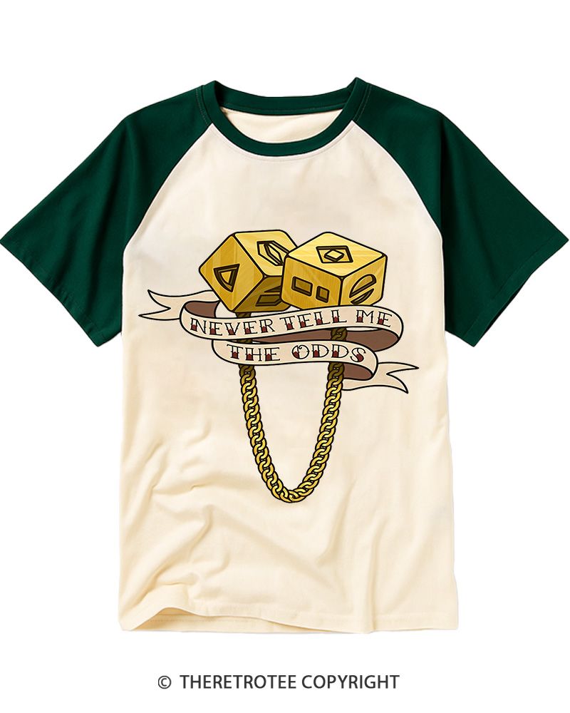 TheRetroTee Solo's Lucky Dice 1980s Raglan Baseball T-Shirt