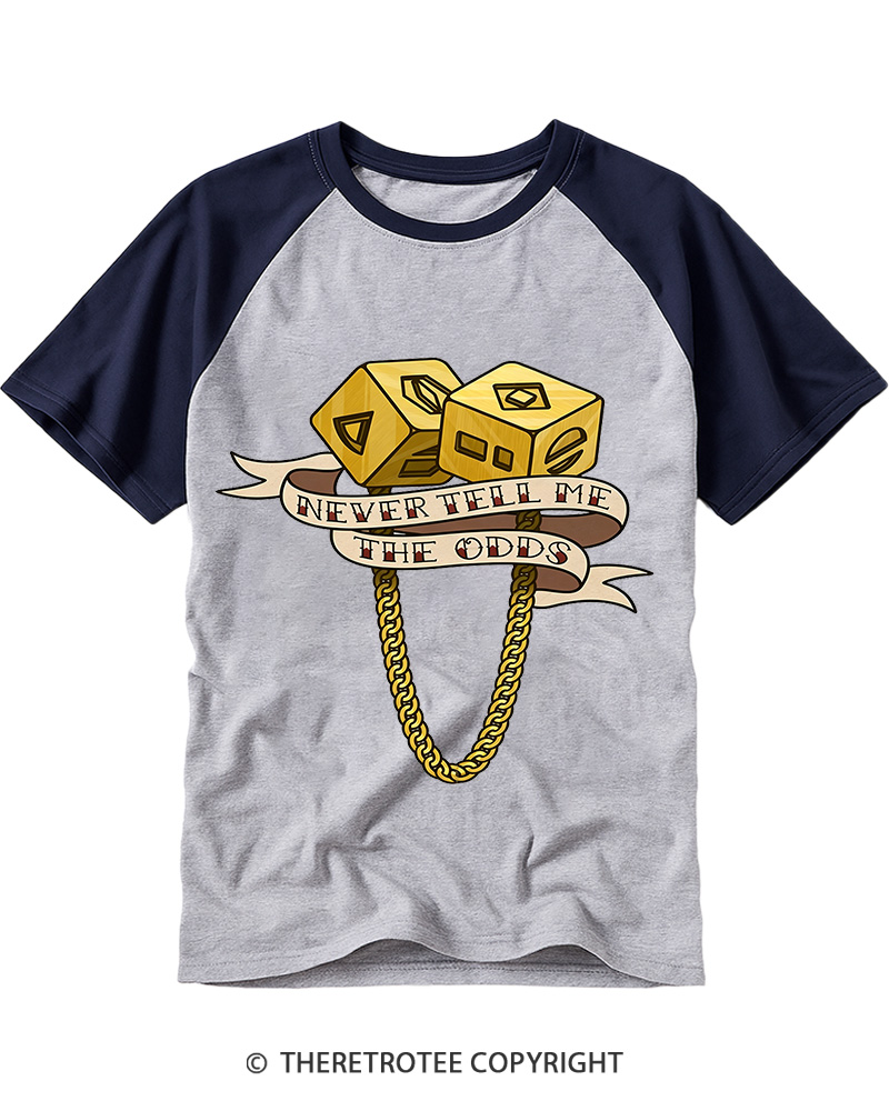TheRetroTee Solo's Lucky Dice 1980s Raglan Baseball T-Shirt