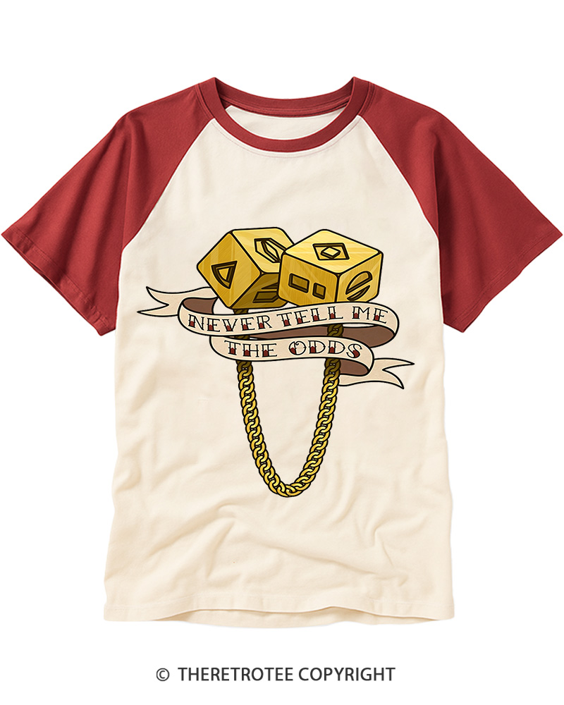 TheRetroTee Solo's Lucky Dice 1980s Raglan Baseball T-Shirt