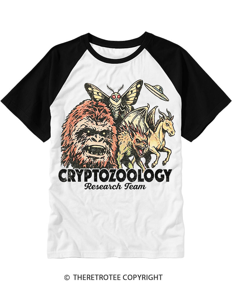 TheRetroTee  Research Team 1970s Raglan Baseball T-Shirt