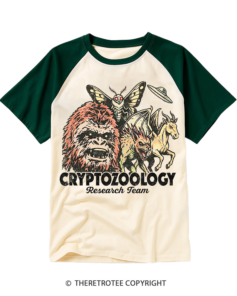 TheRetroTee  Research Team 1970s Raglan Baseball T-Shirt