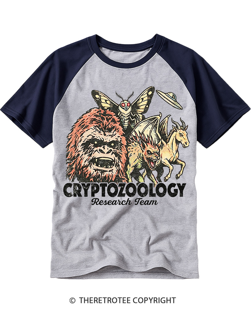 TheRetroTee  Research Team 1970s Raglan Baseball T-Shirt