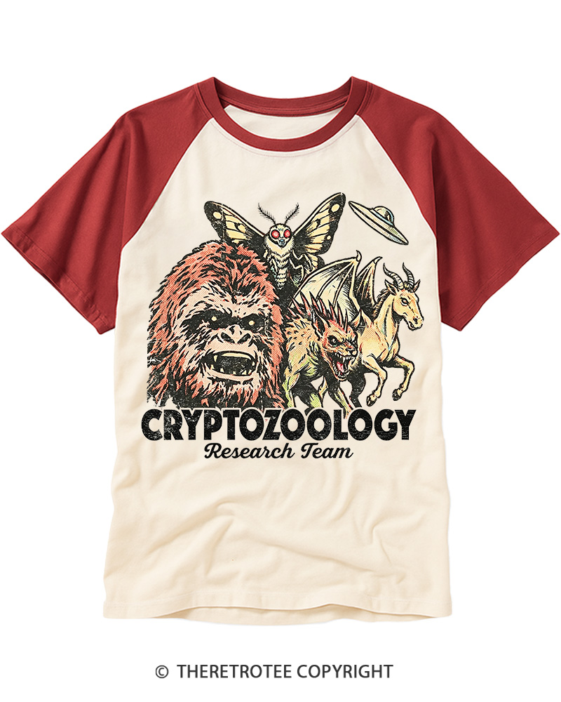 TheRetroTee  Research Team 1970s Raglan Baseball T-Shirt