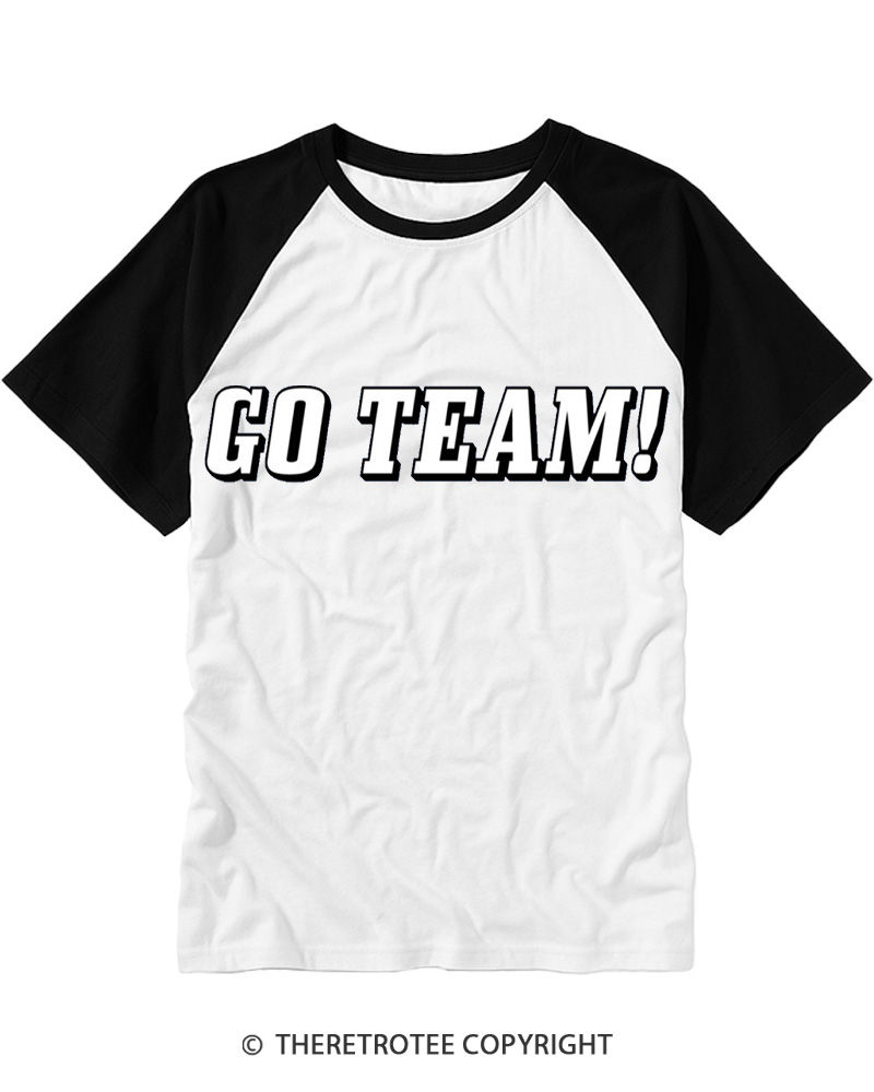 TheRetroTee Go Team Raglan Baseball T-Shirt