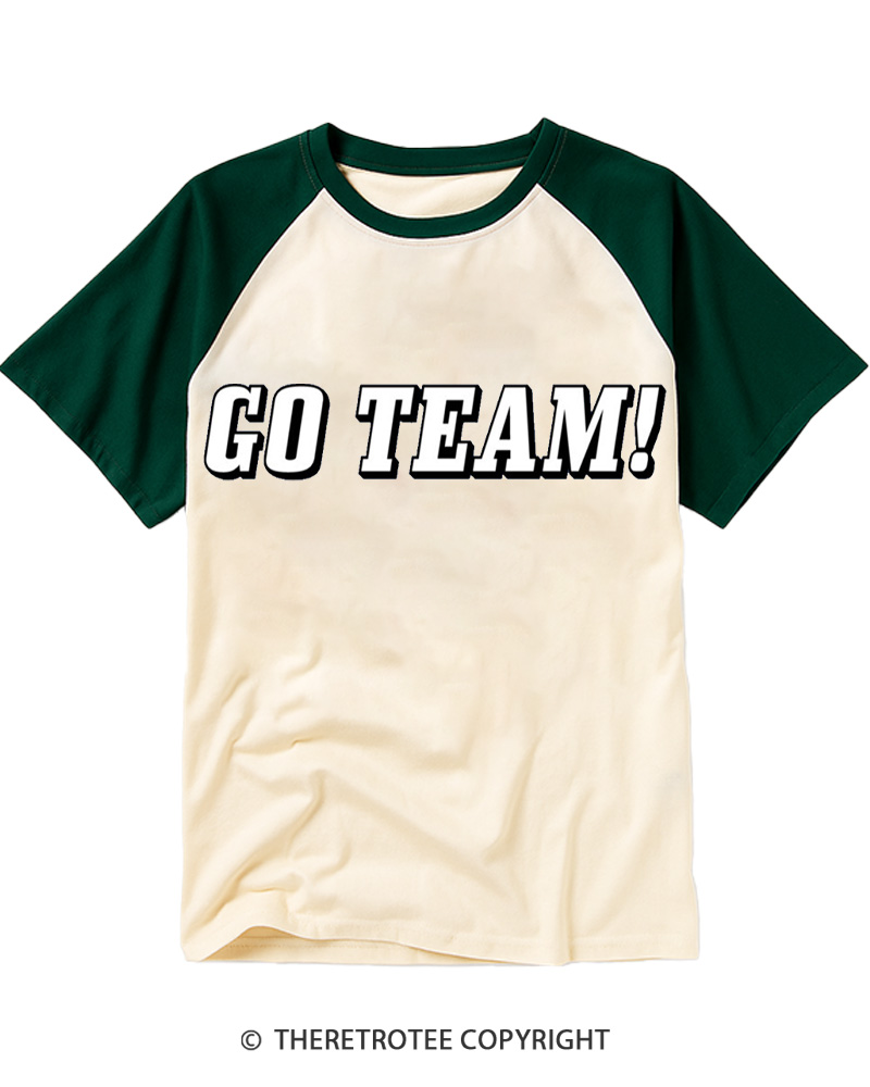 TheRetroTee Go Team Raglan Baseball T-Shirt