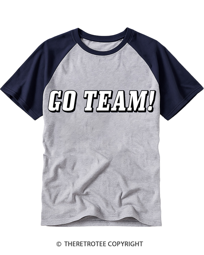 TheRetroTee Go Team Raglan Baseball T-Shirt