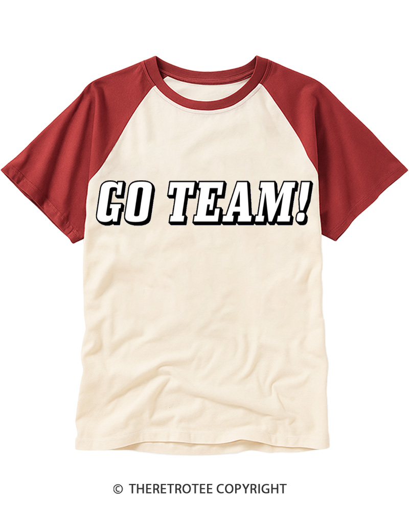 TheRetroTee Go Team Raglan Baseball T-Shirt