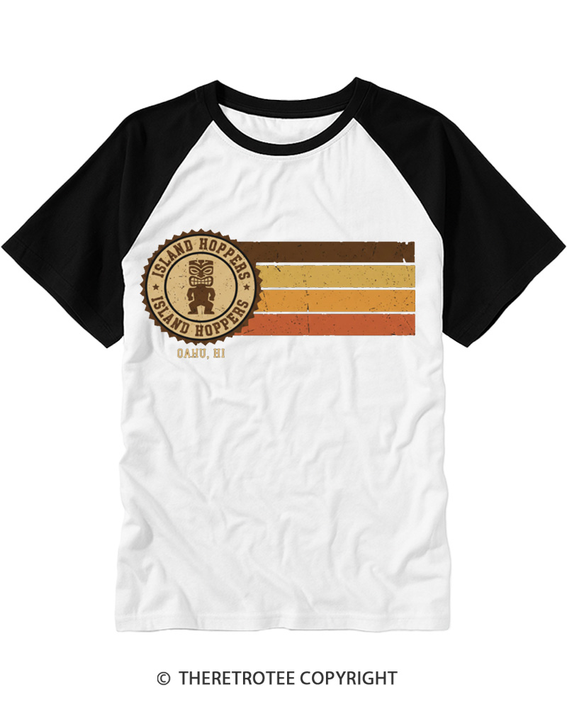 TheRetroTee Island Hoppers Raglan Baseball T-Shirt