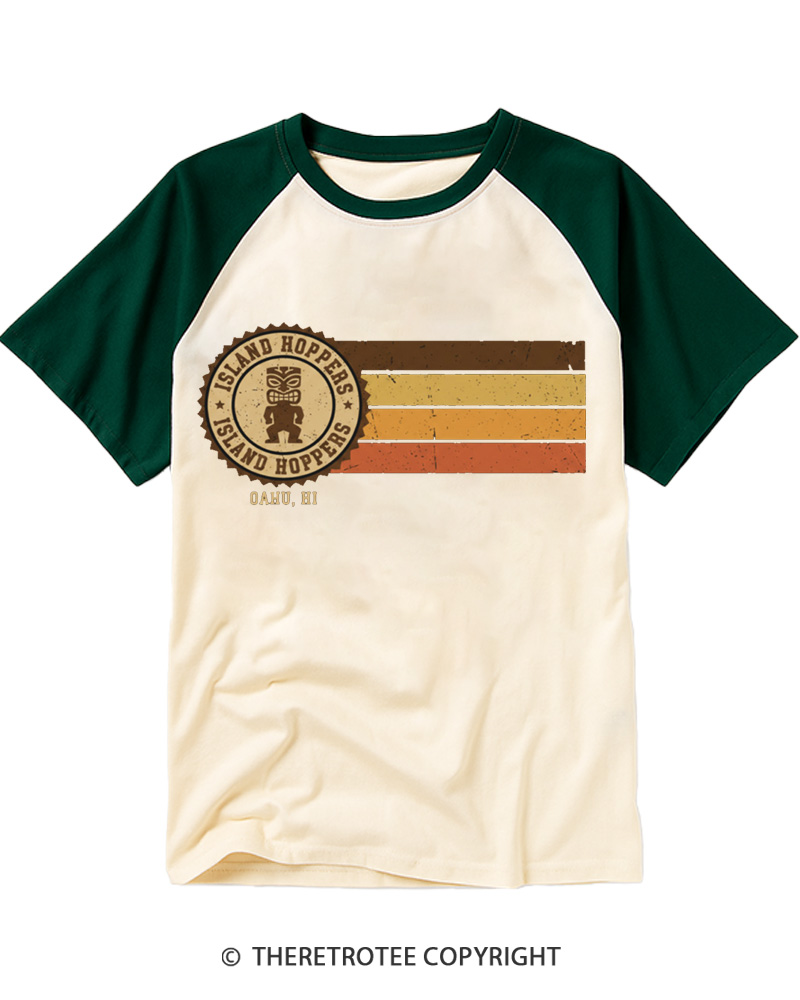 TheRetroTee Island Hoppers Raglan Baseball T-Shirt