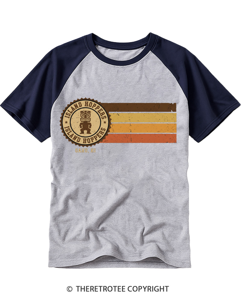 TheRetroTee Island Hoppers Raglan Baseball T-Shirt