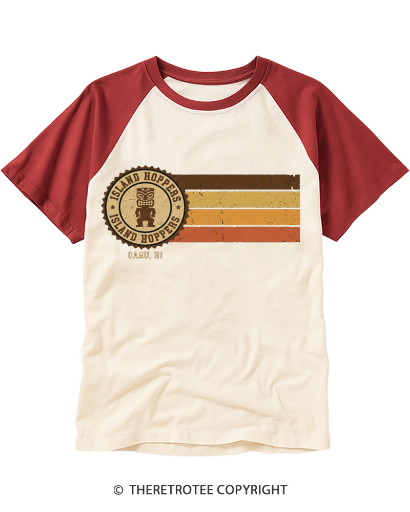 TheRetroTee Island Hoppers Raglan Baseball T-Shirt