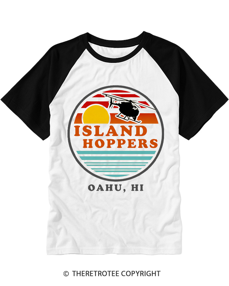TheRetroTee Island Hoppers Raglan Baseball T-Shirt