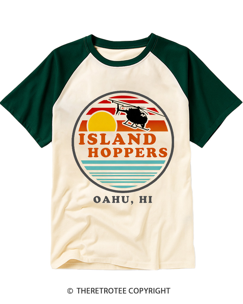 TheRetroTee Island Hoppers Raglan Baseball T-Shirt